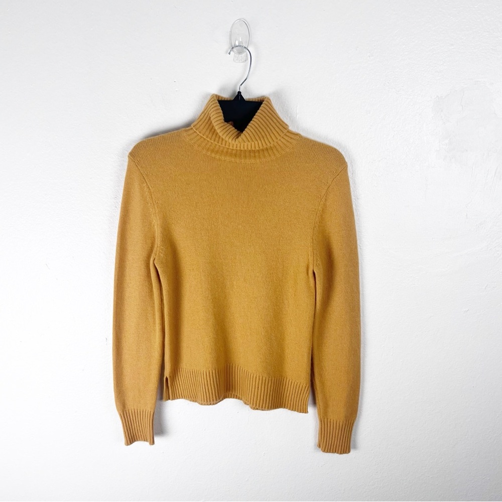 ANTONIO MELANI 100% Cashmere Gold Long Sleeves Turtleneck Sweater Small Cozy